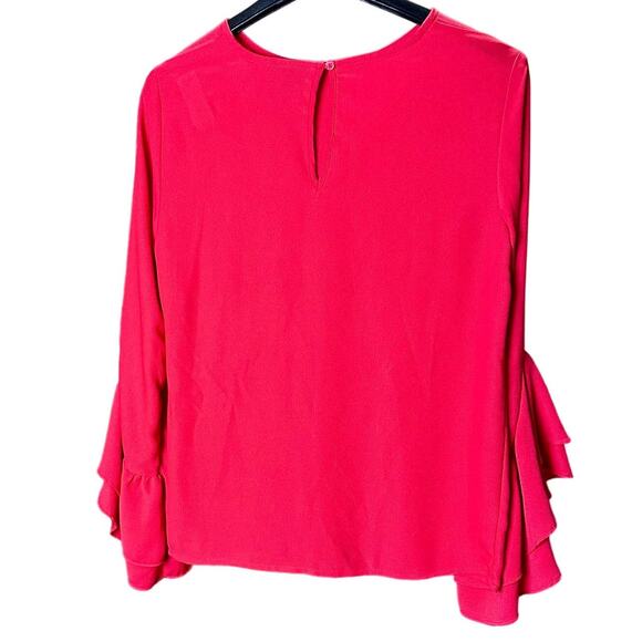 Who What Wear red pull over blouse bell sleeves business casual Size XS - Picture 2 of 6